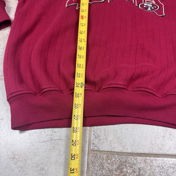 Vtg Starter San Francisco 49ers 90s Mens Large NFL Sweater Red Striped Logo - Picture 3 of 9